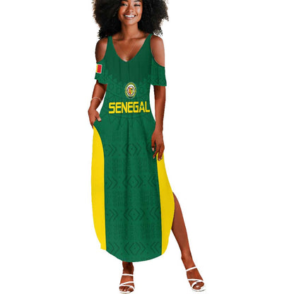 Senegal Football Custom Summer Maxi Dress Pride of African Champions