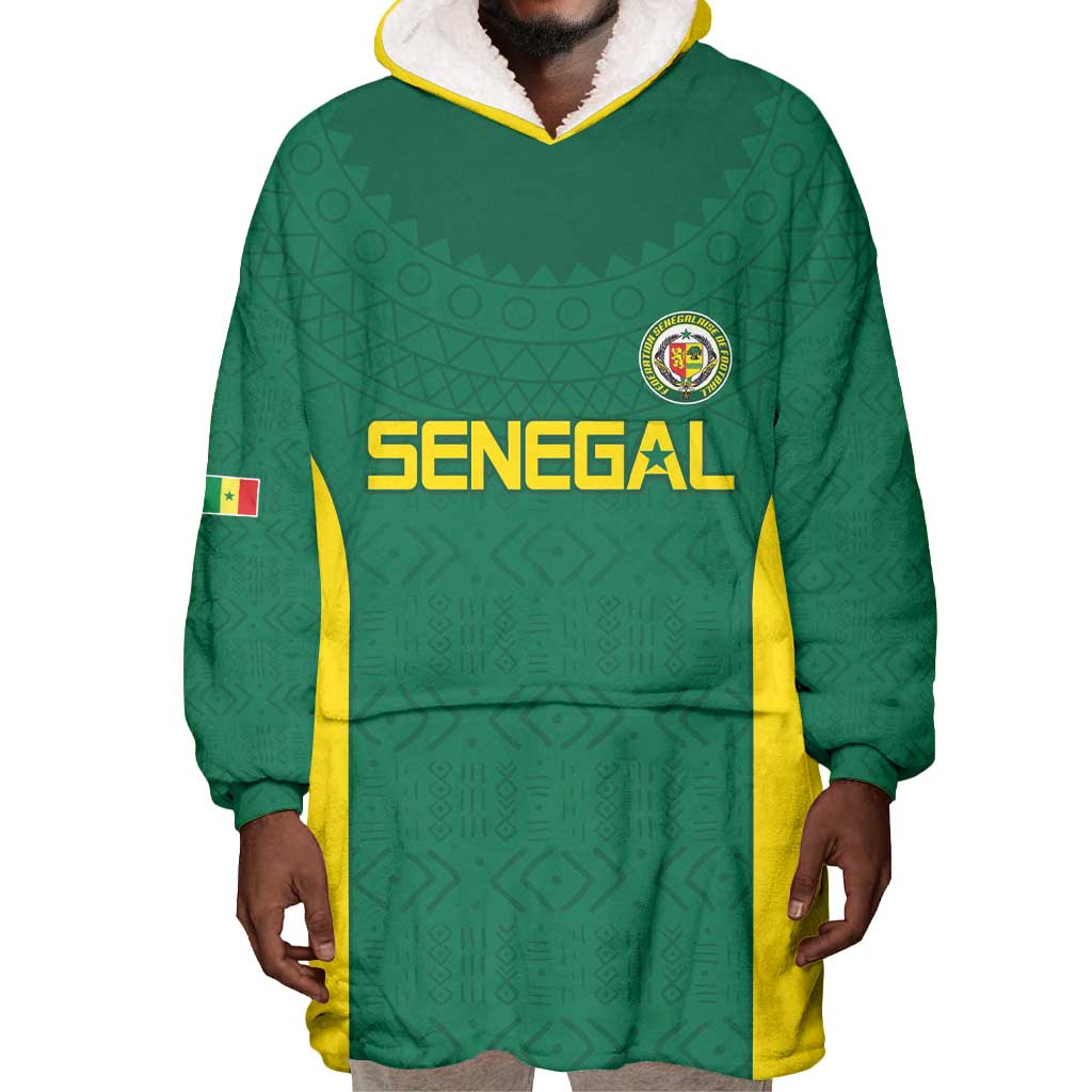 Senegal Football Custom Wearable Blanket Hoodie Pride of African Champions