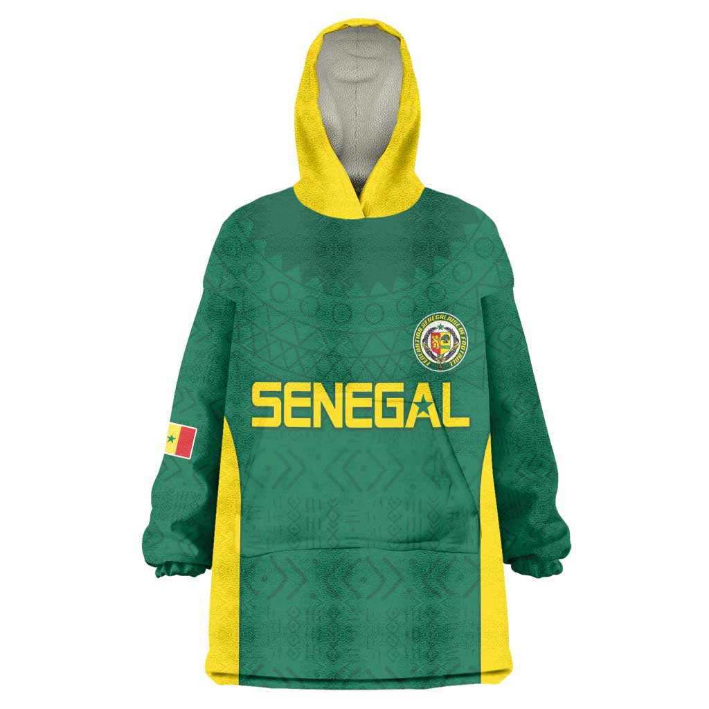 Senegal Football Custom Wearable Blanket Hoodie Pride of African Champions
