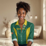 Senegal Football Custom Women Casual Shirt Pride of African Champions