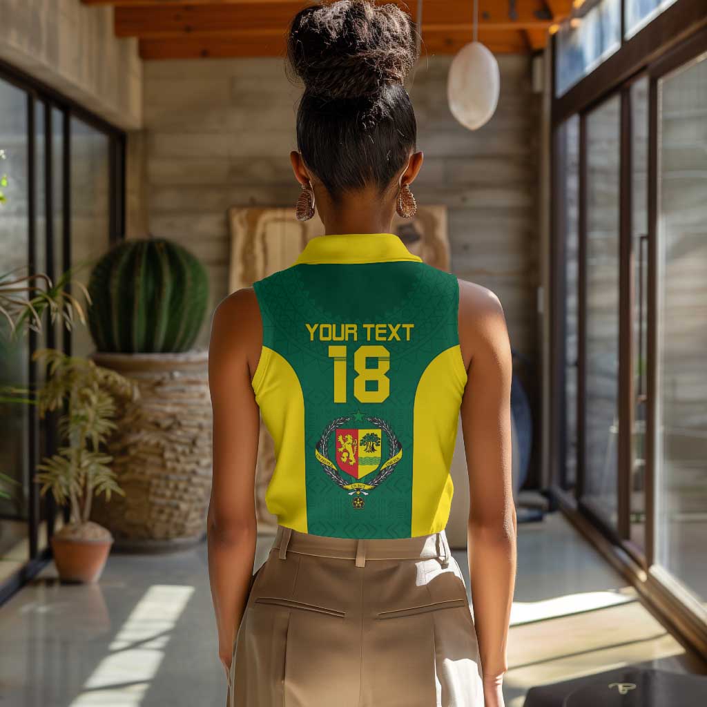 Senegal Football Custom Women Sleeveless Polo Shirt Pride of African Champions