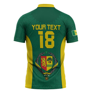 Senegal Football Custom Zipper Polo Shirt Pride of African Champions
