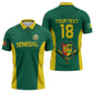 Senegal Football Custom Zipper Polo Shirt Pride of African Champions