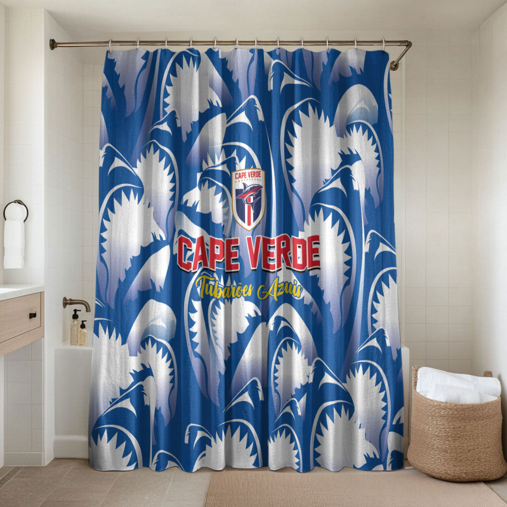 Football Cape Verde Blue Sharks Bathroom Set Rise Again Island