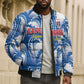 Custom Football Cape Verde Blue Sharks Bomber Puffer Jacket Rise Again Island
