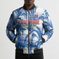 Custom Football Cape Verde Blue Sharks Bomber Puffer Jacket Rise Again Island