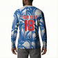 Custom Football Cape Verde Blue Sharks Button Sweatshirt Rise Again Island