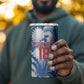 Custom Football Cape Verde Blue Sharks 4 in 1 Can Cooler Tumbler Rise Again Island