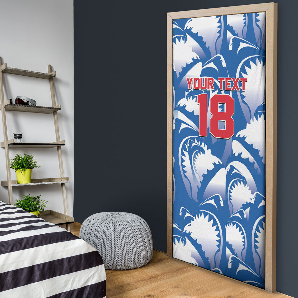 Custom Football Cape Verde Blue Sharks Door Cover Rise Again Island