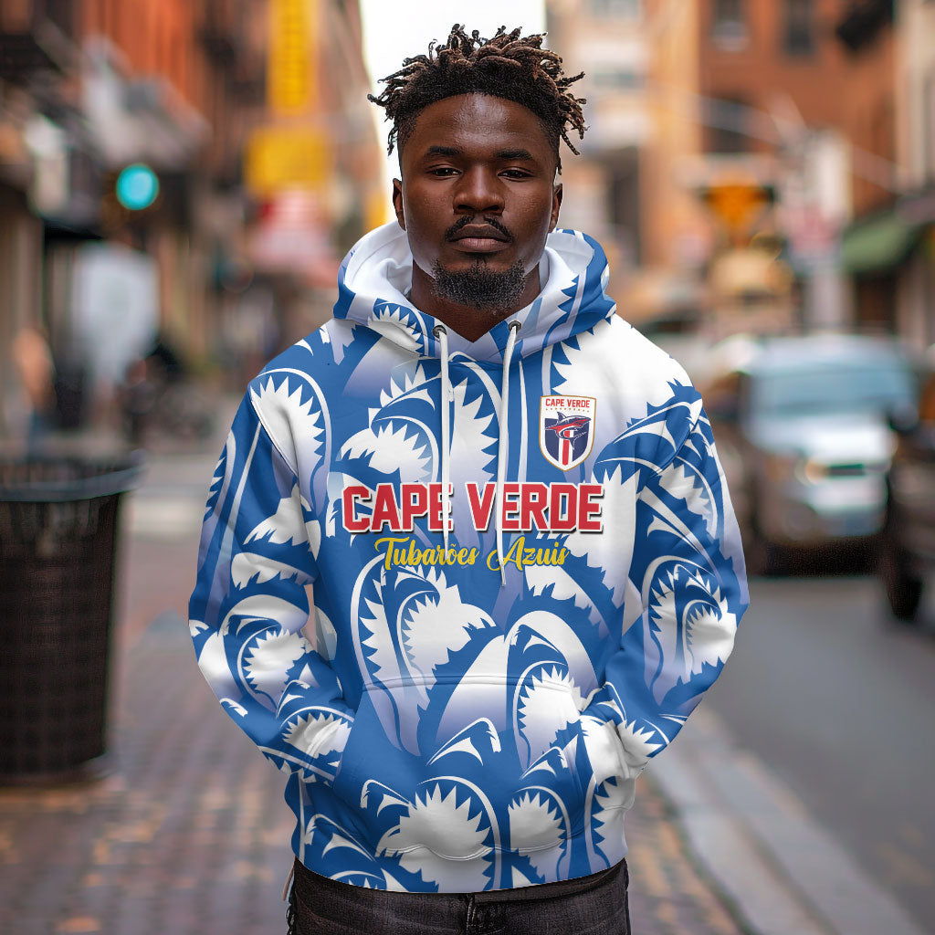 Custom Football Cape Verde Blue Sharks Hoodie Rise Again Island