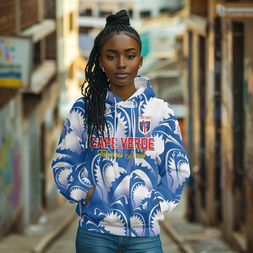 Custom Football Cape Verde Blue Sharks Hoodie Rise Again Island
