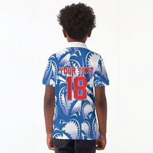 Custom Football Cape Verde Blue Sharks Kid Polo Shirt Rise Again Island