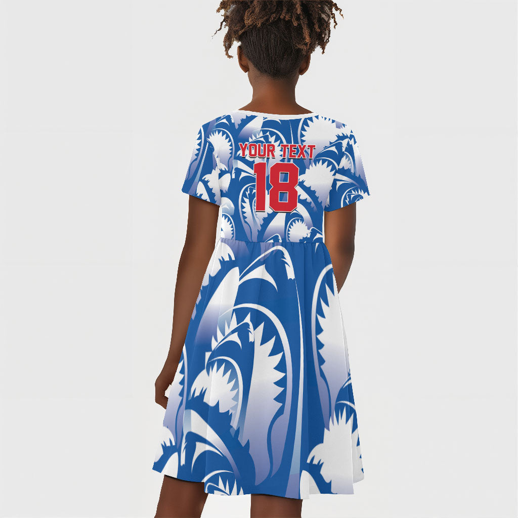 Custom Football Cape Verde Blue Sharks Kid Short Sleeve Dress Rise Again Island