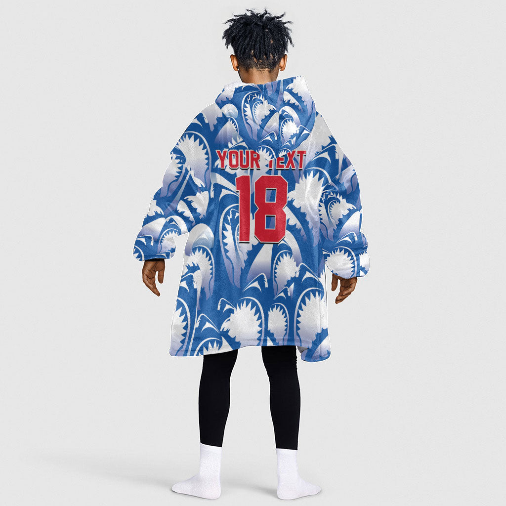 Custom Football Cape Verde Blue Sharks Kid Wearable Blanket Hoodie Rise Again Island