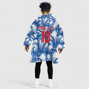 Custom Football Cape Verde Blue Sharks Kid Wearable Blanket Hoodie Rise Again Island
