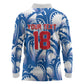 Custom Football Cape Verde Blue Sharks Long Sleeve Polo Shirt Rise Again Island