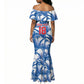 Custom Football Cape Verde Blue Sharks Mermaid Dress Rise Again Island