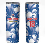 Custom Football Cape Verde Blue Sharks Skinny Tumbler Rise Again Island