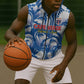 Custom Football Cape Verde Blue Sharks Sleeveless Zip Hoodie Rise Again Island