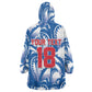 Custom Football Cape Verde Blue Sharks Wearable Blanket Hoodie Rise Again Island