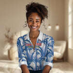 Custom Football Cape Verde Blue Sharks Women Casual Shirt Rise Again Island