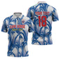 Custom Football Cape Verde Blue Sharks Zipper Polo Shirt Rise Again Island