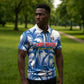 Custom Football Cape Verde Blue Sharks Zipper Polo Shirt Rise Again Island
