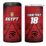 Custom Egypt Football 4 in 1 Can Cooler Tumbler The Pharaohs Eye of Horus