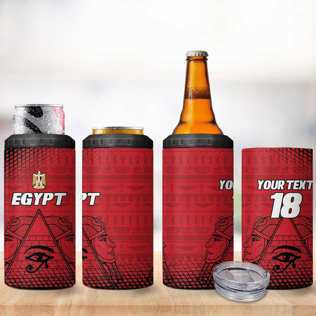 Custom Egypt Football 4 in 1 Can Cooler Tumbler The Pharaohs Eye of Horus