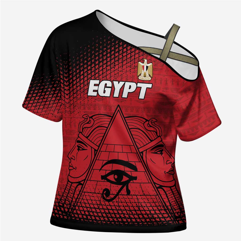 Custom Egypt Football Cross Shoulder Shirt The Pharaohs Eye of Horus