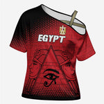 Custom Egypt Football Cross Shoulder Shirt The Pharaohs Eye of Horus