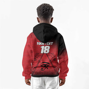Custom Egypt Football Kid Hoodie The Pharaohs Eye of Horus
