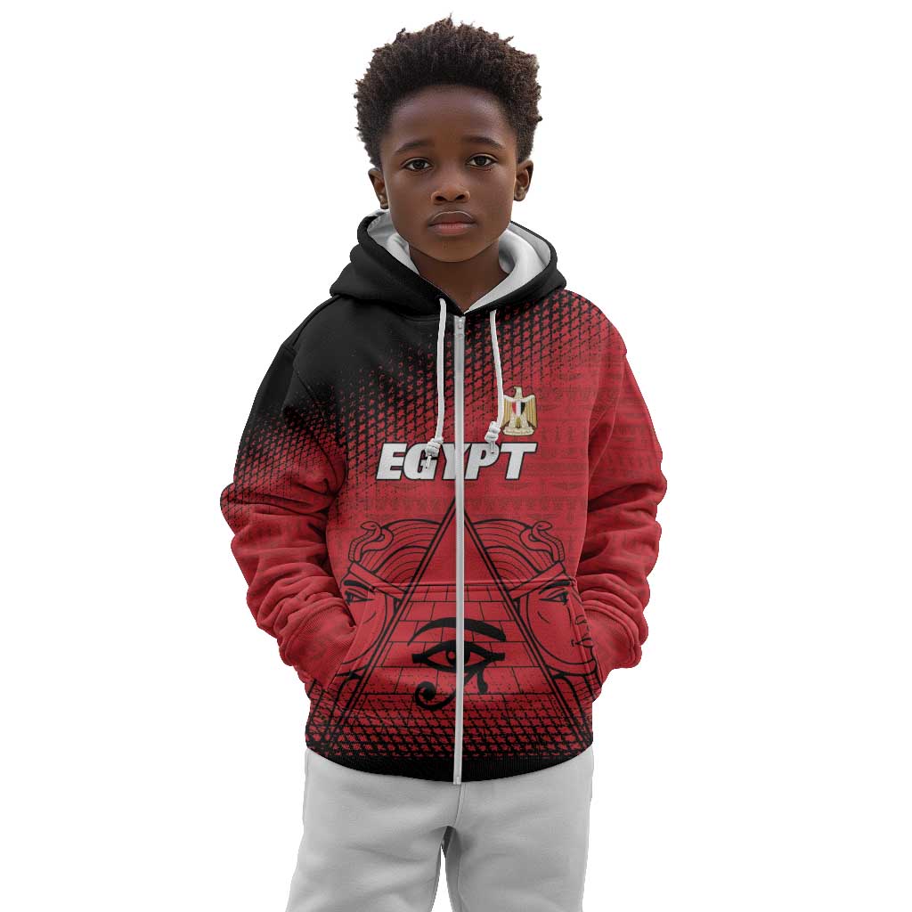 Custom Egypt Football Kid Hoodie The Pharaohs Eye of Horus