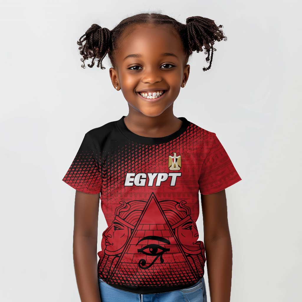Custom Egypt Football Kid T shirt The Pharaohs Eye of Horus