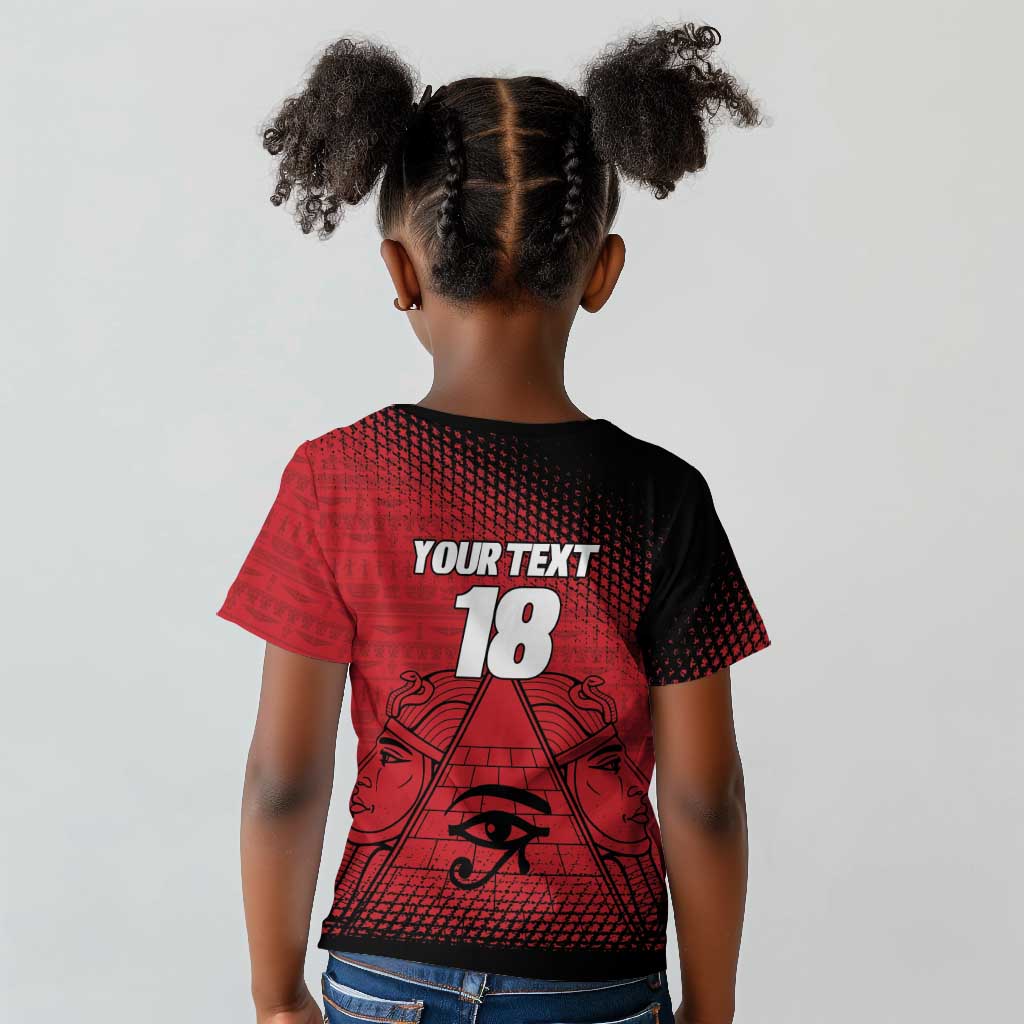 Custom Egypt Football Kid T shirt The Pharaohs Eye of Horus