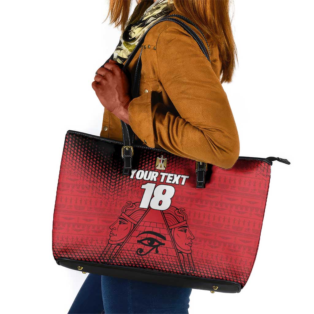 Custom Egypt Football Leather Tote Bag The Pharaohs Eye of Horus