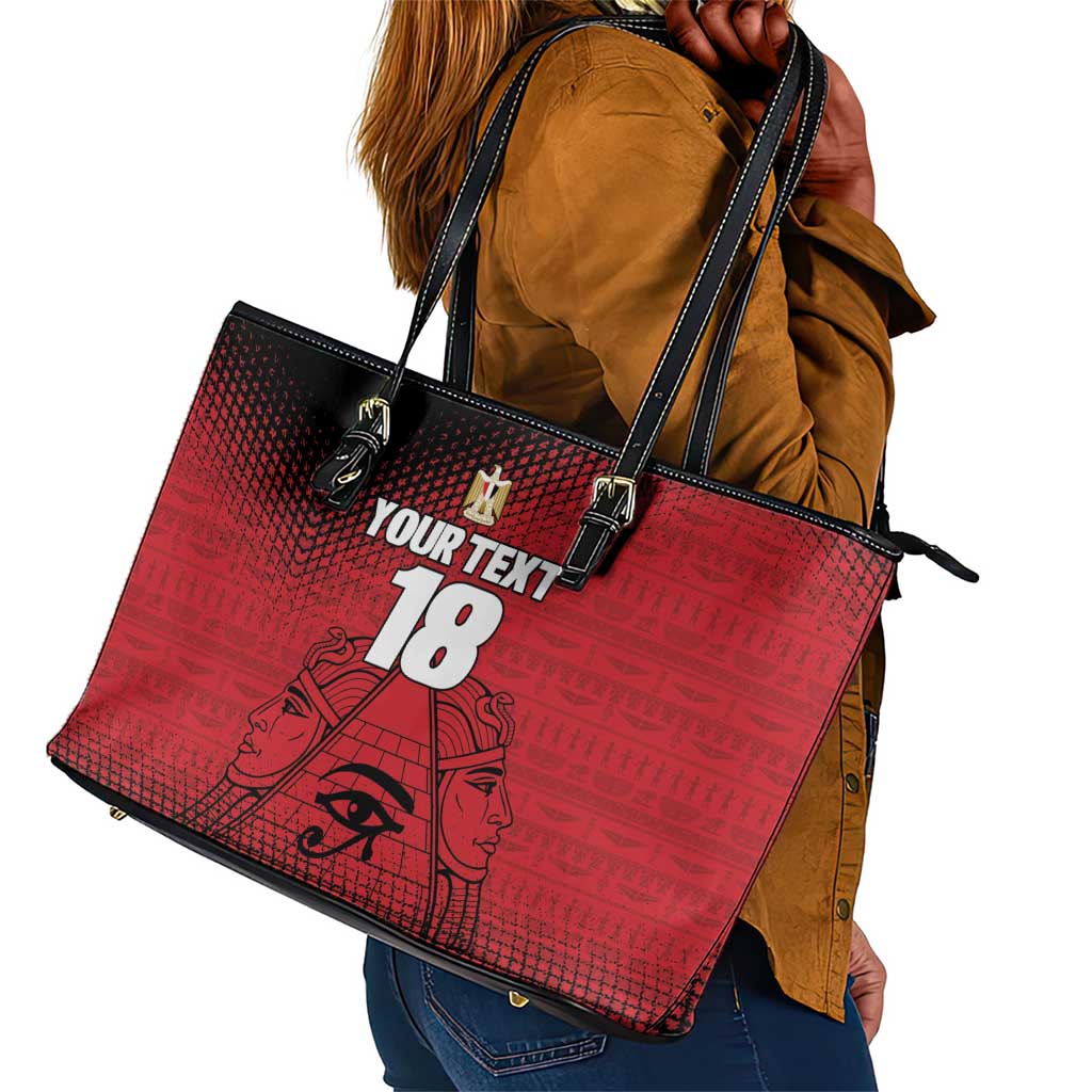 Custom Egypt Football Leather Tote Bag The Pharaohs Eye of Horus
