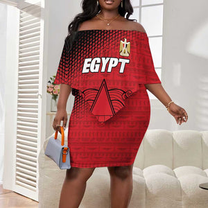 Custom Egypt Football Off Shoulder Short Dress The Pharaohs Eye of Horus