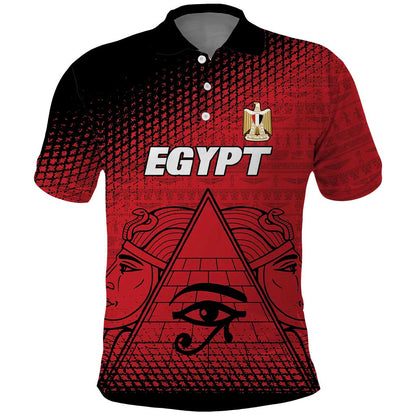 Custom Egypt Football Polo Shirt The Pharaohs Eye of Horus