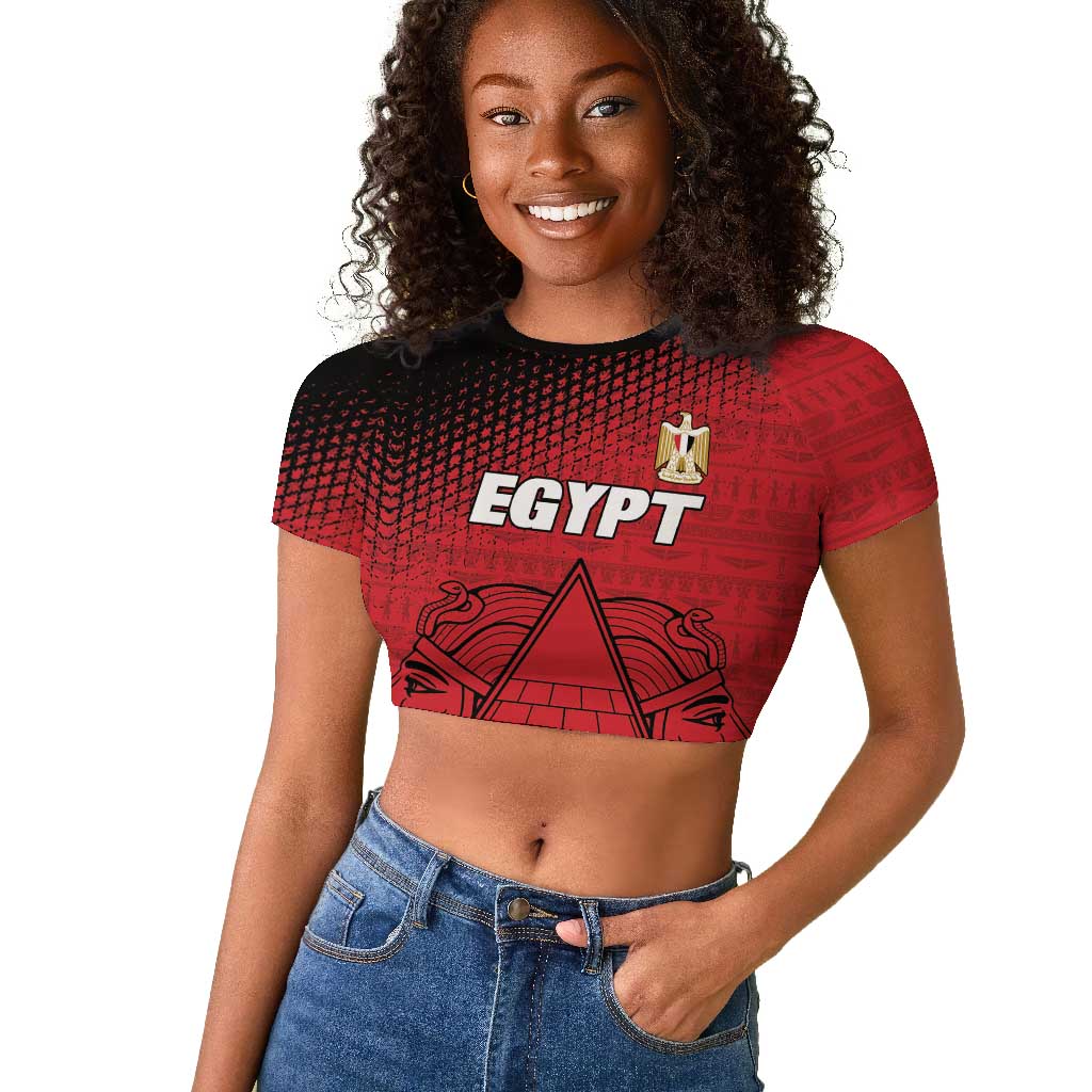 Custom Egypt Football Raglan Cropped T shirt The Pharaohs Eye of Horus