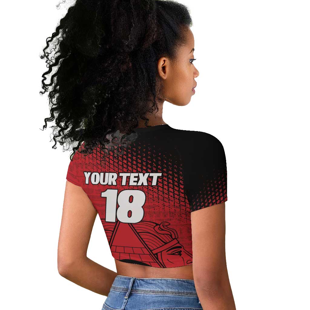 Custom Egypt Football Raglan Cropped T shirt The Pharaohs Eye of Horus
