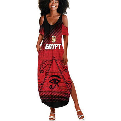 Custom Egypt Football Summer Maxi Dress The Pharaohs Eye of Horus