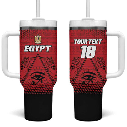 Custom Egypt Football Tumbler With Handle The Pharaohs Eye of Horus