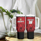 Custom Egypt Football Tumbler With Handle The Pharaohs Eye of Horus