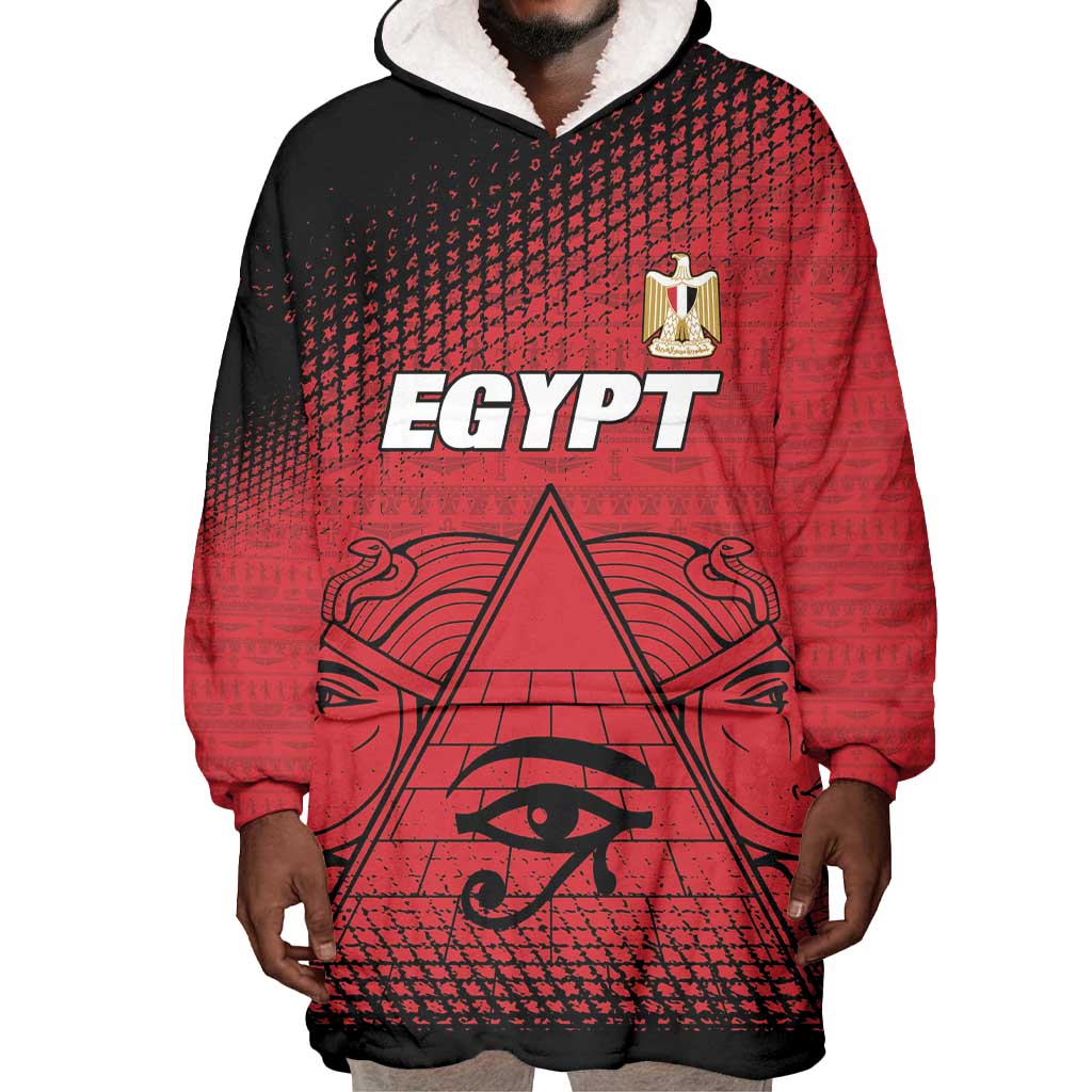 Custom Egypt Football Wearable Blanket Hoodie The Pharaohs Eye of Horus