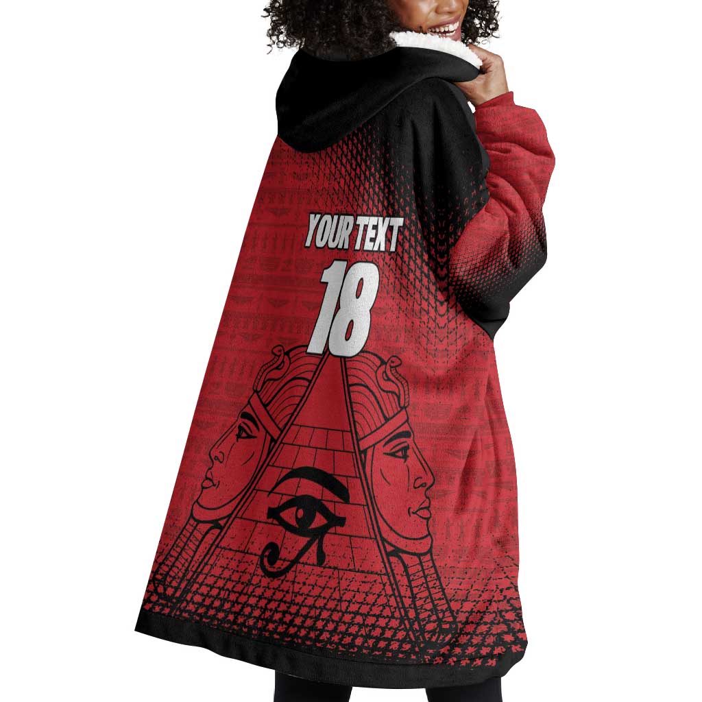 Custom Egypt Football Wearable Blanket Hoodie The Pharaohs Eye of Horus