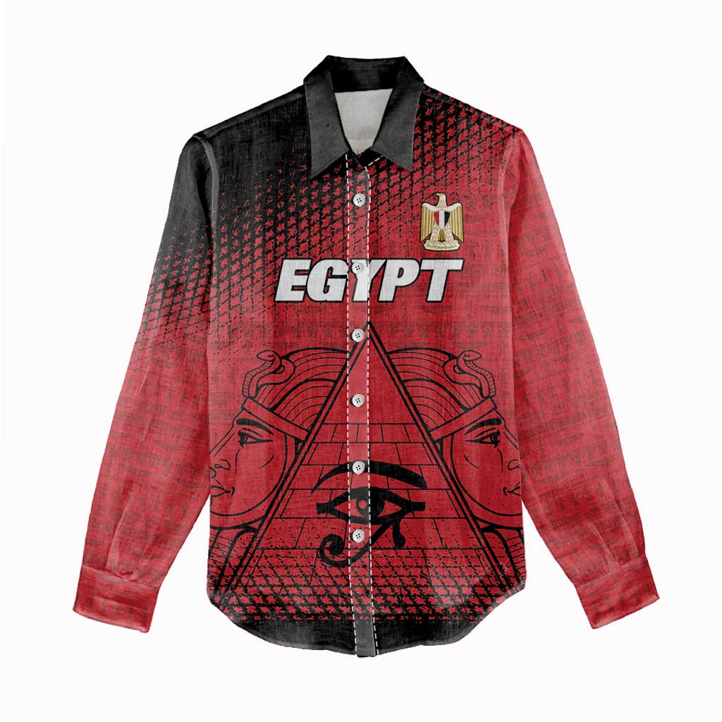 Custom Egypt Football Women Casual Shirt The Pharaohs Eye of Horus