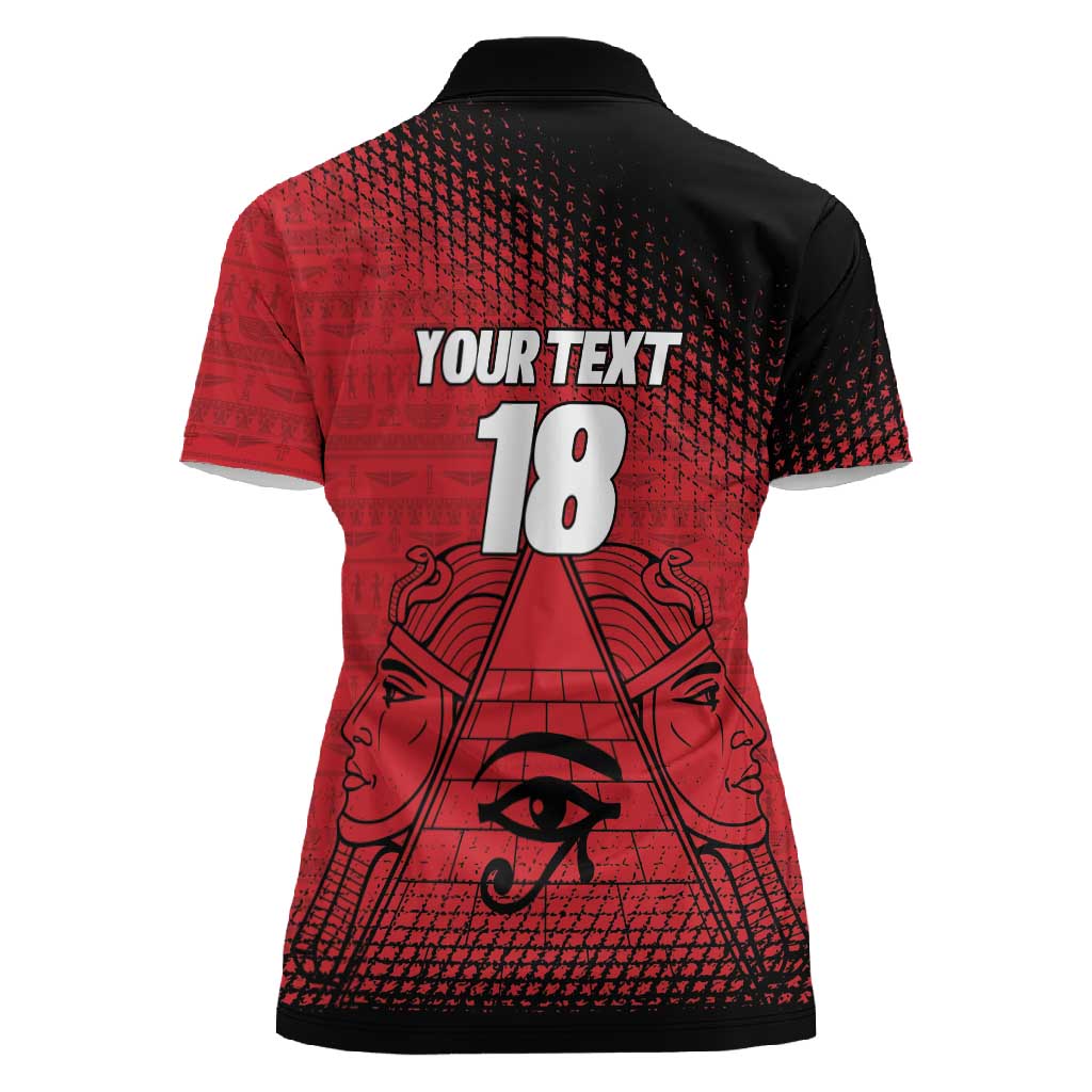 Custom Egypt Football Women Polo Shirt The Pharaohs Eye of Horus