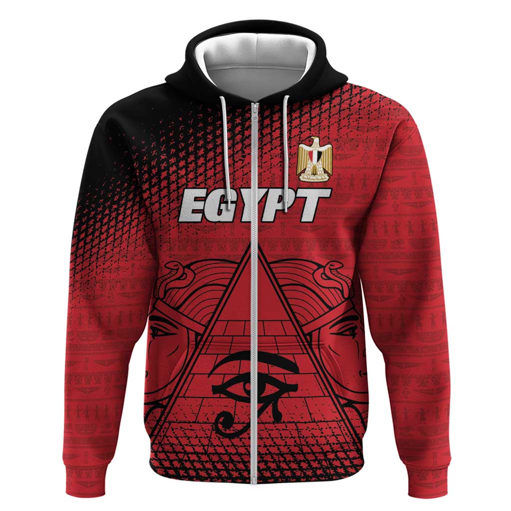 Custom Egypt Football Zip Hoodie The Pharaohs Eye of Horus