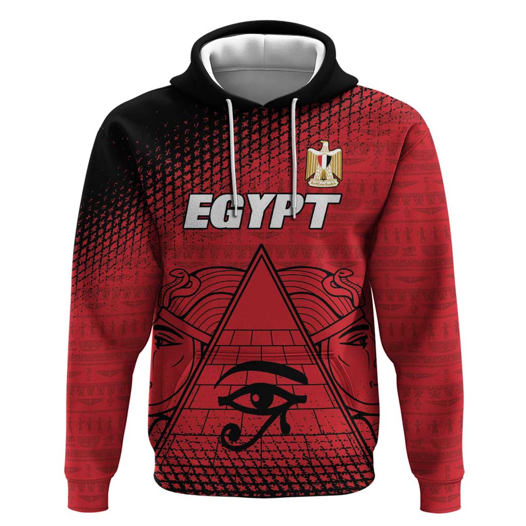 Custom Egypt Football Zip Hoodie The Pharaohs Eye of Horus
